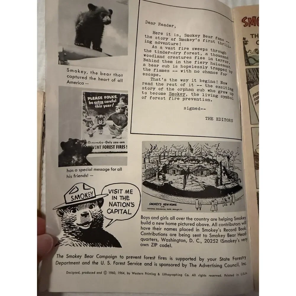 Vintage Smokey Bear Comic Book Lot Of 2 1964 + 1969 Variant Inside Covers Rare